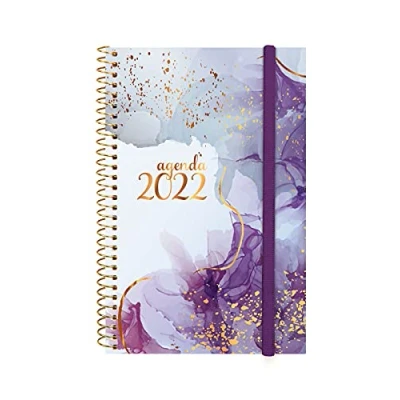 Imagen de Finocam Agenda 2022 Semanal de Enero a Diciembre (12 meses) Mediano E5 117x181 mm Espiral Design Collection Goldy Internacional, Color blanco