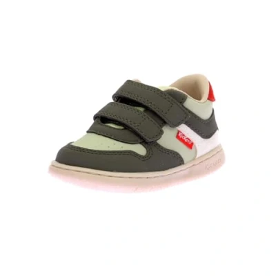 Imagen de Kickers Kickmotion Unisex Zapatillas para niños, Talla: 21, Kaki/vert/blanc Zapatos