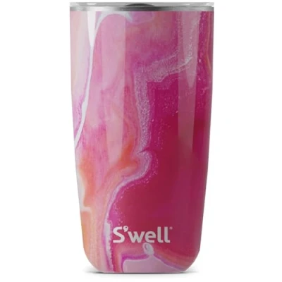 Imagen de S&#039;well Tumbler with Lid, 530ml, Rose Agate, BPA/BPS Free Vacuum Triple Insulated Travel Cup Slide Open for Hot and Cold Beverages, At Home or Work up to 12h Cold/4h