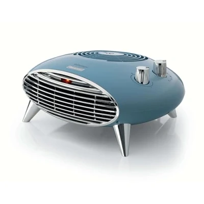 Imagen de Ariete 8211 Calefacción de mesa, eléctrica, 2000W, Termostato, Silencioso, Rejilla y Patas Cromadas, Azul Claro
