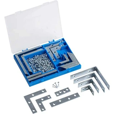 Imagen de Metafranc 300510 Escuadra y Chapa de conexión, 180 Piezas, Silla, Conector Plano, Acero galvanizado, Ideal para Muebles DIY/ángulo fijación/300510, Multicolor