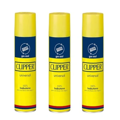 Imagen de Clipper Lata de 300 ml Gas Butano Universal para Mecheros Reutiliza Tus Encendedores con Nuestro (3 uds)