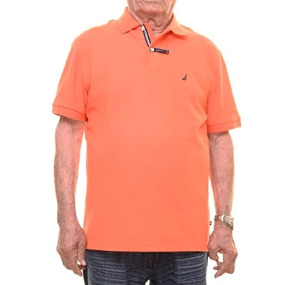 Imagen de Nautica s/s Solid Deck Shirt Classic Fit Polo, Tigerlily, M para Hombre