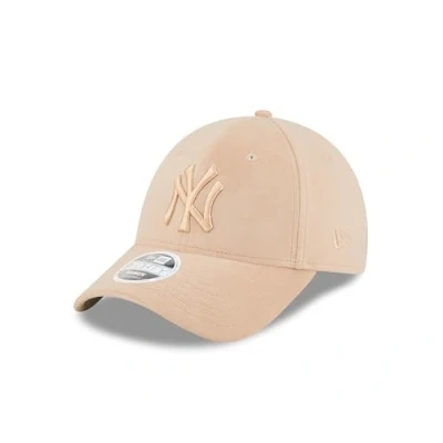 Imagen de New Era York Yankees Baseball Kappe Frau Mädchen Beige NY Logo verstellbar 9Forty Cap MLB Fankappe One Size