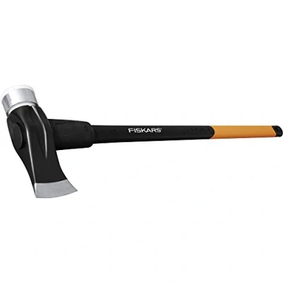 Imagen de Fiskars Maza y hacha 2 en 1, 3 kg, Con parachoques superficie anti impactos, Negro/Naranja, 1001703