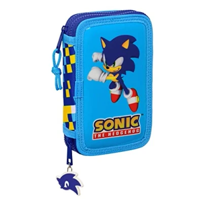 Imagen de PLUMIER DOBLE PQÑO 28 pcs SONIC &quot;SPEED&quot;