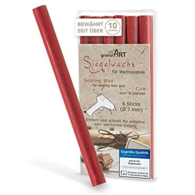 Imagen de Gravurart Cera (flexible) para pistola, 6 barras, color kirschrot