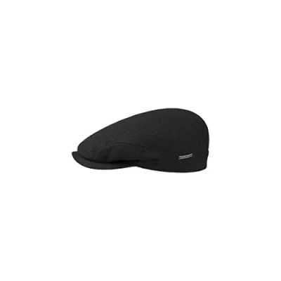 Imagen de Stetson Gorra Belfast Wool Blend Hombre Made in The EU Gorro Ivy de Lana con Visera, Forro Invierno otoño/Invierno 58 cm Negro