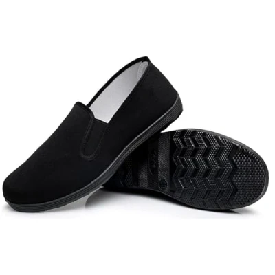 Imagen de Zapatos Kung Fu Canvas Calzado Tai Chi Wushu Gongfu de Lona para Artes Marciales Chinas Tradicionales Zapatillas Unisex Flexible, Negro , 42 EU