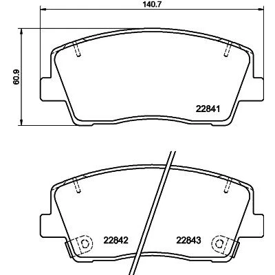 Imagen de HELLA 8DB 355 039 921 Juego de pastillas freno con avisador acústico desgaste accesorios KIA: Stinger Hatchback