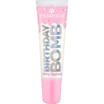 Imagen de Essence Cosmetics Brillo de labios BIRTHDAY BOMB, natural, brillante, rociado, reluciente (10 ml)