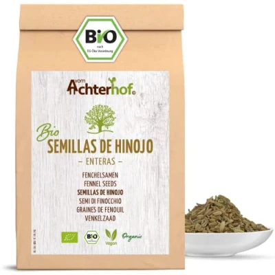 Imagen de semillas de hinojo enteras orgánicas 500g té sabor suave y dulce ideal para preparar platos pasta, guisos tés calientes vom Achterhof