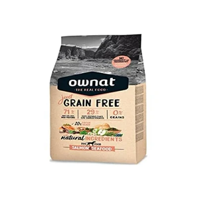 Imagen de Ownat Dog, para perros, Just Grain Free Salmon &amp; Seafood, sabor Pescado 14000 g