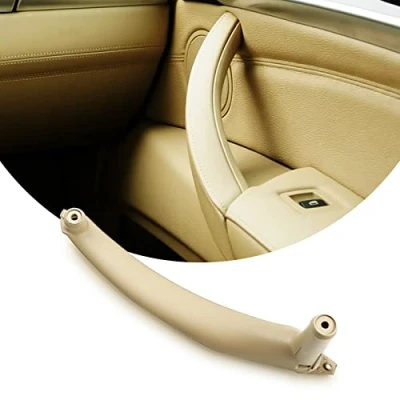 Imagen de LIMBQS tirador de puerta interior derecho beige para BMW X5 X6, soporte reposabrazos coche cubierta embellecedora E70 E71 E72 (2008 2014)