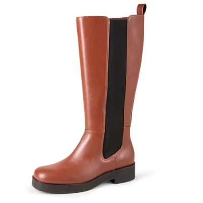 Imagen de Amazon Essentials Bota Alta con Fuelle Mujer, Castaño, 37 EU