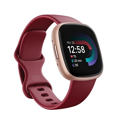 Imagen de Fitbit Versa 4,Beet/Copper Rose Smartwatch, Unisex Adult, Rojo Cereza/Aluminio Rosa cobrizo, One Size
