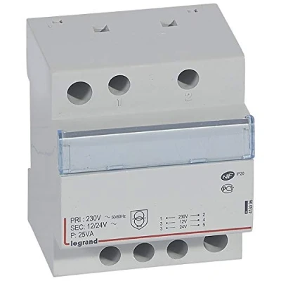 Imagen de Legrand 413096 Transformador de Seguridad Potencia 230W Fuente Alimentación con 4 Módulos Color Gris 41x101x89 cm 1 Pieza