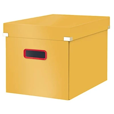 Imagen de Leitz, Caja de Almacenaje Grande Click and Store con Tapa, Cartón Duro Primera Calidad para tu Hogar y Oficina, Gama Cosy, Amarillo Cálido, 53470019,