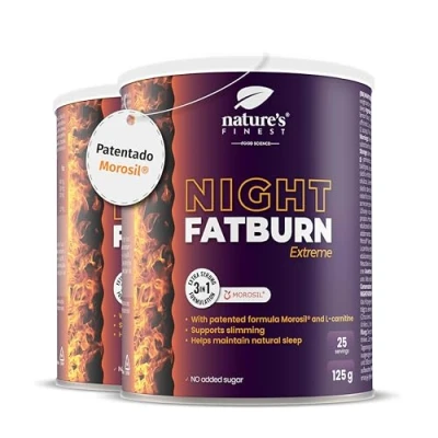 Imagen de Nature&#039;s Finest by Nutrisslim Night Fatburn Extreme Quemagrasas Potente para Adelgazar Rapido y Efectivo Perder peso con Morosil, L Carnitina Valeriana