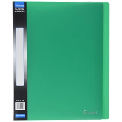 Imagen de Dohe 91408 Carpeta 40 fundas, lomo personalizable, color verde