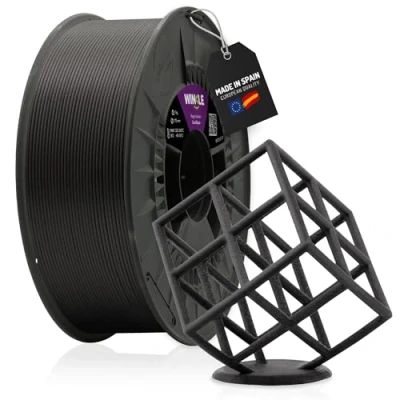 Imagen de WINKLE Filamento PETG Fibra de Carbono para Impresora 3D 2,85mm 1kg Negro Carbón CF Precisión Dimensional Bobina