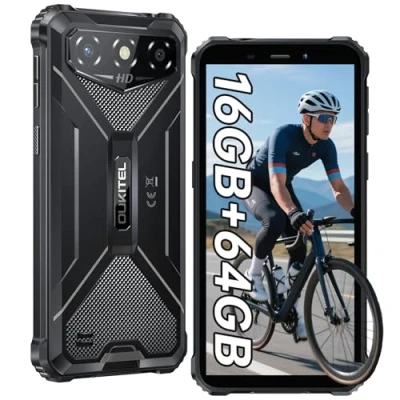 Imagen de OUKITEL G3 Móvil Rugerizado 2025, 16GB RAM+64GB ROM/TF 1TB Movil Irrompible, 6.0&#039;&#039; Telefono Resistente, Batería 6300mAh, Cámara 13MP Smartphone Android 14, Dual SIM 4G/Face ID/GPS/OTG, Negro