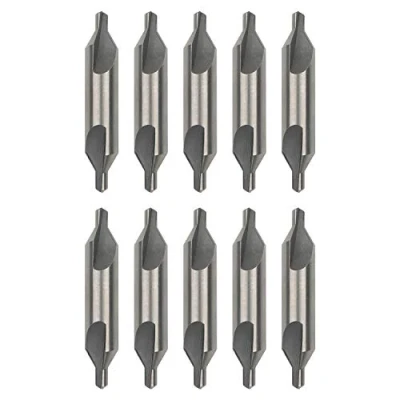 Imagen de Pxyelec Juego de brocas HSSCenter 4,0 mm, centrales HSS avellanadores ángulo 60 grados, herramienta para torno metalúrgico, paquete 0f 10