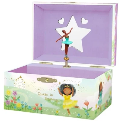 Imagen de Joyero Musical de Bailarina para Niñas Caja Música Infantil con Negra Giratorio, Regalo Cumpleaños Niñas, 15,2 x 11,8 8,9 cm Edades 3 10