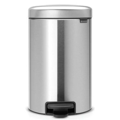 Imagen de Brabantia NewIcon Cubo de basura pedal 12 litros, color acero mate anti huellas