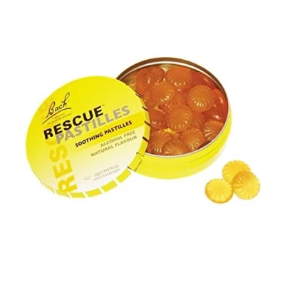 Imagen de BACH RESCUE Remedy, Pastillas Para chupar naranja 50g Componentes florales naturales, conseguir equilibrio emocional y estado de ánimo, Sin azúcares ni aditivos.