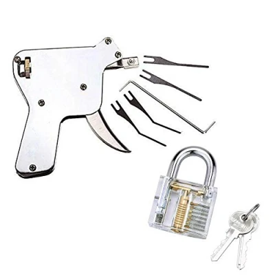 Imagen de Loboo idea Multi Lock Pick Gun con Transparent Practice Lock, Set Tool Ebook Guide for Beginner and Pro Locksmiths
