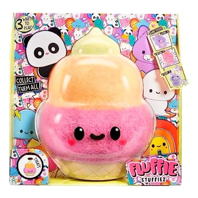 Imagen de Fluffie Stuffiez Peluche coleccionable grande ICE CREAM Revelación sorpresa al abrir la caja con ASMR Fidget DIY Piel flexible, pelusa ultrasuave Ideal para niños y niñas a partir de 4 años