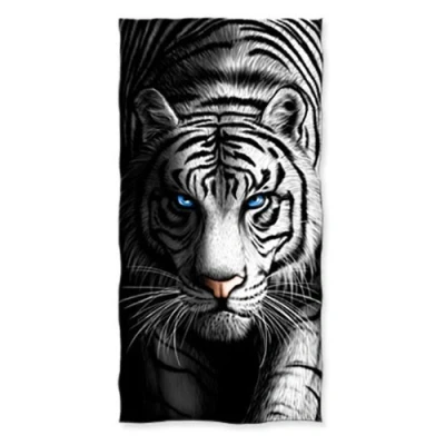 Imagen de YISUMEI Toalla de ducha/playa Tigre blanco 70 cm x 140