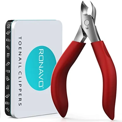 Imagen de Pinzas CortaúñAs Para UñAs Espesas De Gruesas O Incrustadas, Mango Alargado Facilitar El Uso Personas Mayores, Cuchillas Afiladas Acero Inoxidable (Rojo)