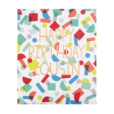 Imagen de Hallmark Tarjeta de cumpleaños para primo The Studio Diseño contemporáneo con texto en relieve