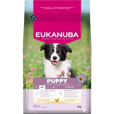 Imagen de Eukanuba, alimento para Cachorros con Pollo Fresco Razas Medianas, seco Premium Perros Junior, 3 kg