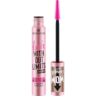 Imagen de Essence Cosmetics MÁSCARA WITHOUT LIMITS BROWN EXTREME LENGTHENING &amp; VOLUME, de larga duración, dar volumen, alargar, 13 ml