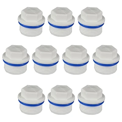 Imagen de Taponar Tubería 10 Piezas 1/2 Inch Tapón Cierre Rosca Exterior Ciego Fontanería Macho Junta Cabeza Hexagonal Conector Baño Cuarto Lavandería