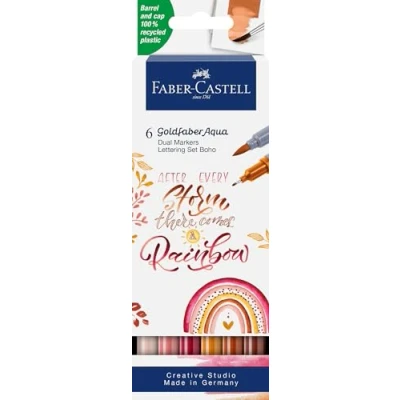 Imagen de Faber Castell 164518 Goldfaber Aqua Dual Marker tinta chinas. Pack 6 Boho.