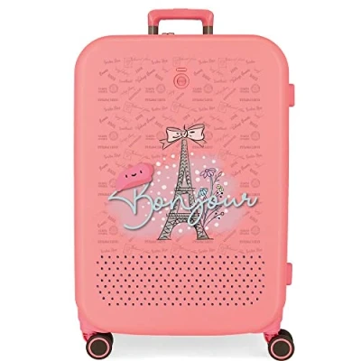 Imagen de Enso Bonjour Maleta mediana Coral 48x70x28 cms Rígida ABS Cierre TSA integrado 79L 4,32 kgs 4 Ruedas dobles