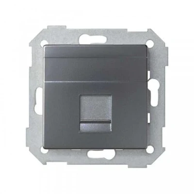 Imagen de SIMON Tecla Toma RJ45, Serie 82 Concept, Compatible con las Series 75, 31, y 88, Fácil de Instalar, Efecto Mate Antihuellas, Color Titanio