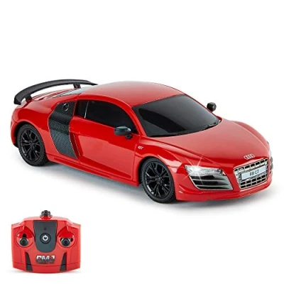 Imagen de CMJ Cars Audi R8 GT, Coche de Control Remoto Oficial con Luces Trabajo, por Radio RC Escala 1:24, 2.4 GHz (Rojo)