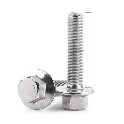 Imagen de 10 piezas M6 acero inoxidable SS304 juego de tornillos, tornillos brida hexagonal, cabeza arandela tapa (M6 x 25)