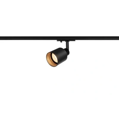 Imagen de SLV PURI TRACK foco LED, monofásico giratorio y giratorio, lámpara de techo, sistema rieles, iluminación interior GU10, máx. 50 W, incluye adaptador monofásico, negro con cristal
