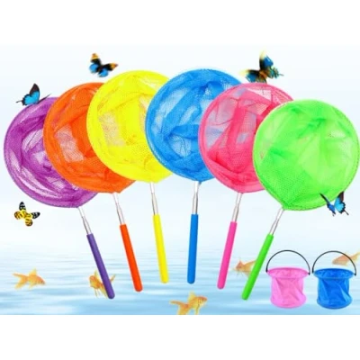 Imagen de Hitopin 6PCS Red de Mariposas Telescópica,Red Telescópicas para Niños,Red dePesca Niños,Redes Pesca con la Manija Estirable Atrapar Insectos Mariposa Peces Pequeños