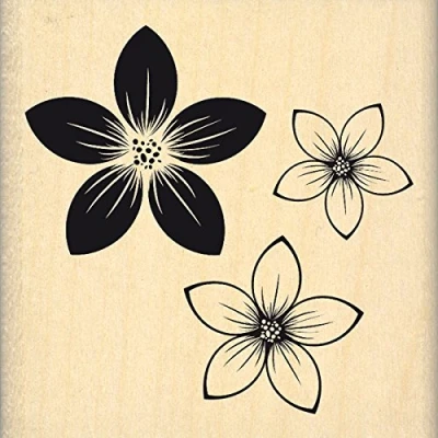 Imagen de Florilèges Design fe216105 Sello Madera Trio de Flores Color 6 x 2.5 cm