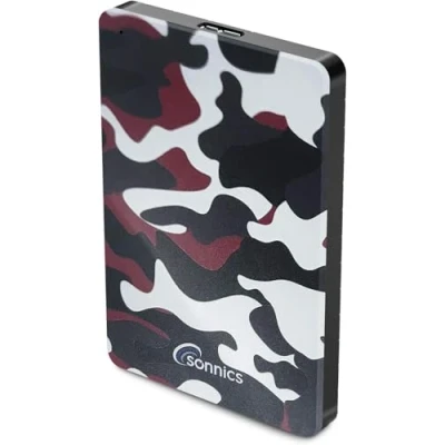 Imagen de Sonnics 500GB USB 3.0 Externos Portátil Duros Discos por Ventanas PC, Mac, Smart TV, Xbox One &amp; PS4 Especial Edición, Rojo Camo