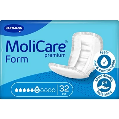 Imagen de MoliCare Forma premium 6 gotas para incontinencia media: máxima seguridad, protección extra contra fugas y discreción mujeres hombres, 32 unidades