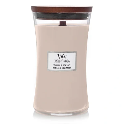 Imagen de WoodWick Scented Candle Large Vanilla &amp; Sea Salt 18 cm / ø 10