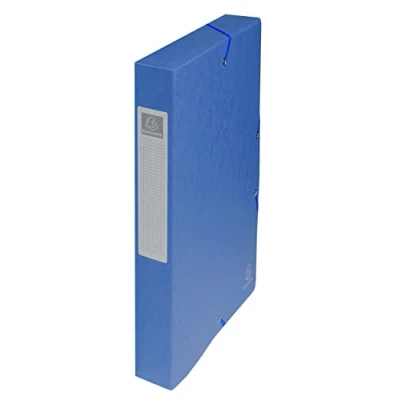 Imagen de Exacompta 50400E Lote de 8 cajas clasificación Exabox en cartulina lustrada con cierre c/goma 25 x 33 cm lomo 4 Colores surtidos (Azul, Amarillo, Negro, Rosa, Rojo, Turquesa, Verde, Morado)